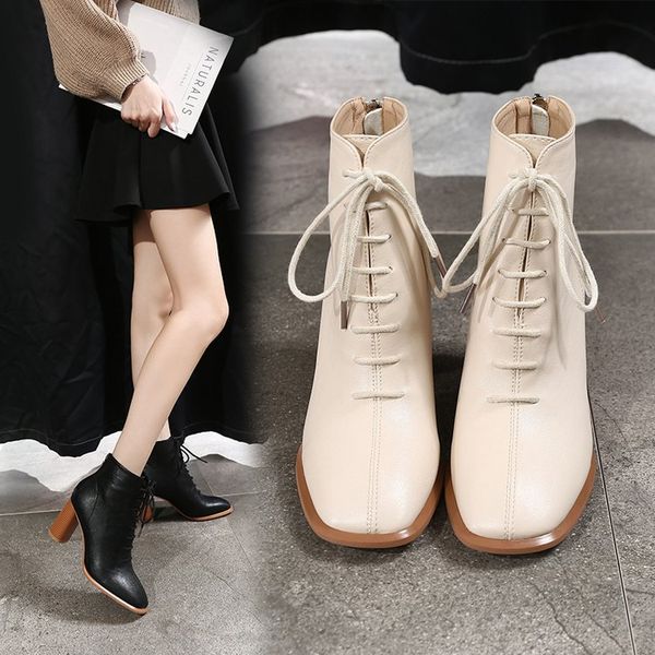 winter boots lady lace up round toe ankle booties women shoes luxury designer boots-women 2020 med low autumn fashion high heel, Black
winter boots lady lace up round toe ankle booties women shoes luxury designer boots-women 2020 med low autumn fashion high heel, Black