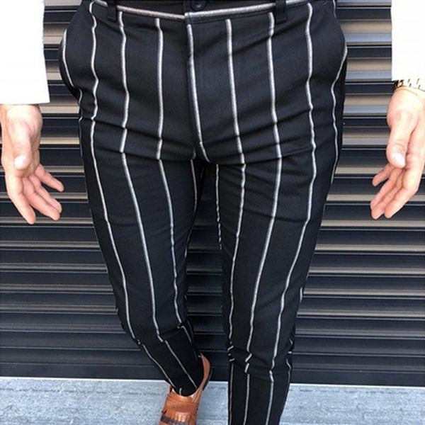 new autumn men pencil pants fashion striped trousers men casual slim long pants male button trousers streetwear for business man, Black
new autumn men pencil pants fashion striped trousers men casual slim long pants male button trousers streetwear for business man, Black