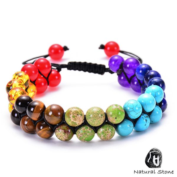 beaded, strands chakra yoga bracelet jewelry handmade 7 colors natural stone 8mm 6mm beads rope braided double layers bracelets gifts, Black
beaded, strands chakra yoga bracelet jewelry handmade 7 colors natural stone 8mm 6mm beads rope braided double layers bracelets gifts, Black