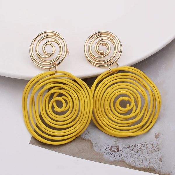 ek868 korean jewelry round triangle heart drop earrings yellow wire spiral earrings metal maze exaggerated party jewelry, Silver
ek868 korean jewelry round triangle heart drop earrings yellow wire spiral earrings metal maze exaggerated party jewelry, Silver