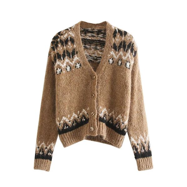 my108 new women's slim waist v neck single breasted jacquard pattern sweater cardigan
my108 new women's slim waist v neck single breasted jacquard pattern sweater cardigan