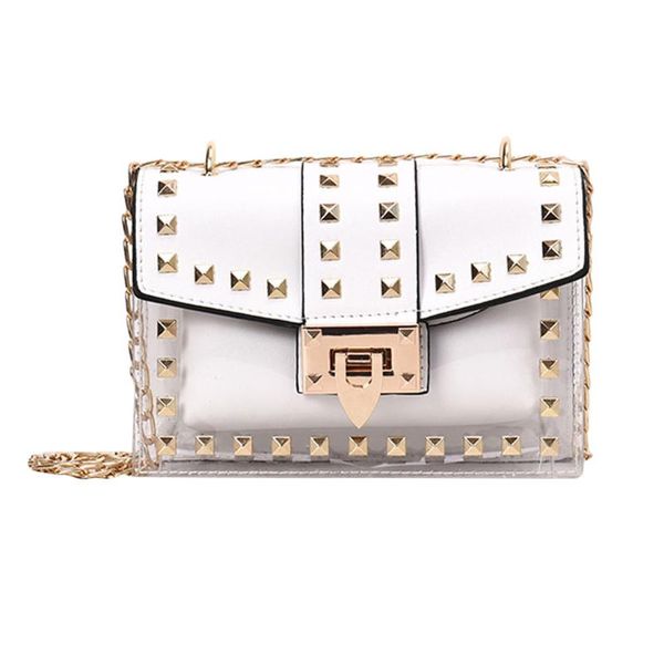 clear brand designer bags for women 2019 jelly pvc messenger bag chains shoulder bag female rivets transparent square handbag
clear brand designer bags for women 2019 jelly pvc messenger bag chains shoulder bag female rivets transparent square handbag