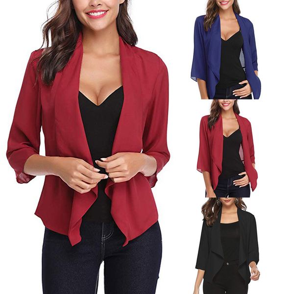 fashion women's open front light cardigan 3/4 sleeve thin chiffon blazer slim overcoat turn-down collar leather clothing b1, Black;brown
fashion women's open front light cardigan 3/4 sleeve thin chiffon blazer slim overcoat turn-down collar leather clothing b1, Black;brown