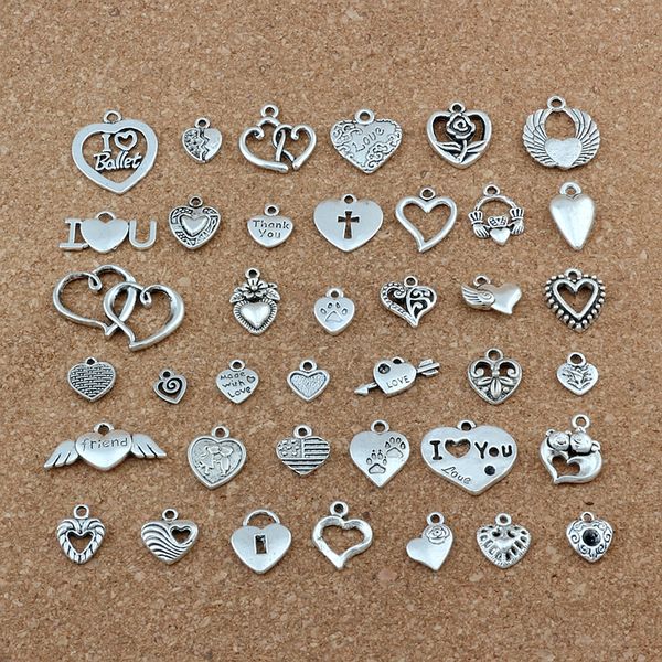 mixed heart charms pendants alloy jewelry diy fit bracelets necklace earrings 117pcs/lot antique silver 39-style a-527, Bronze;silver
mixed heart charms pendants alloy jewelry diy fit bracelets necklace earrings 117pcs/lot antique silver 39-style a-527, Bronze;silver