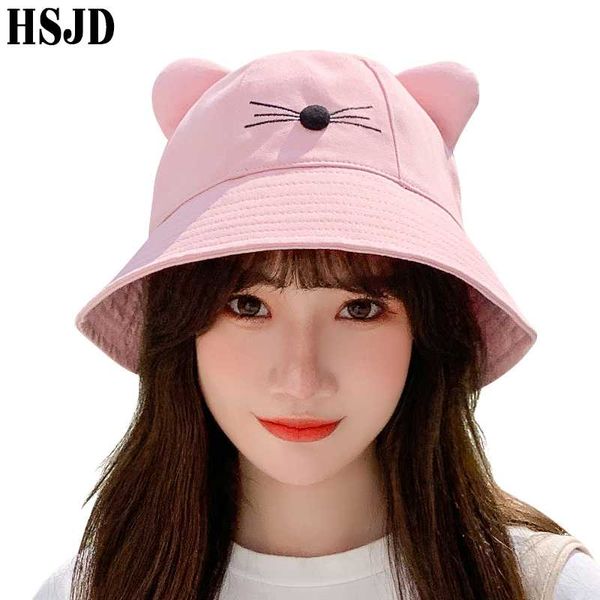 women summer sun hats cute cartoon cat ears dome bucket hat wide brim foldable cotton girl's caps panama female sunshade bonnet, Blue;gray
women summer sun hats cute cartoon cat ears dome bucket hat wide brim foldable cotton girl's caps panama female sunshade bonnet, Blue;gray