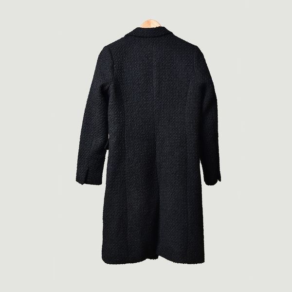 2019 autumn and winter new temperament wild suit collar tweed wool blend long coat, Black
2019 autumn and winter new temperament wild suit collar tweed wool blend long coat, Black