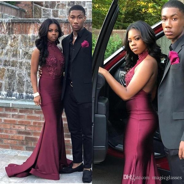 2019 mermaid high-neck prom dresses sheer bead lace appliques evening gowns long cocktail party ball dress formal gown, Black
2019 mermaid high-neck prom dresses sheer bead lace appliques evening gowns long cocktail party ball dress formal gown, Black