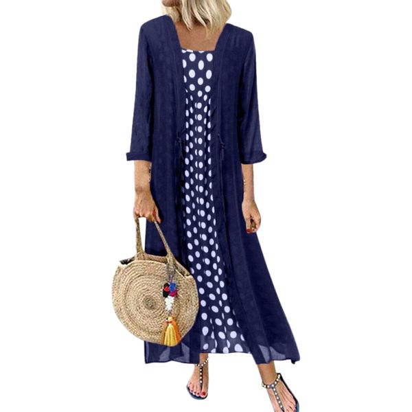 2pcs long sleeve vacation cardigan casual autumn polka dot loose linen soft baggy fashion maxi women dress set crew neck, Black;gray
2pcs long sleeve vacation cardigan casual autumn polka dot loose linen soft baggy fashion maxi women dress set crew neck, Black;gray