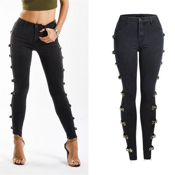 women slim pencil jeans casual big size mom jeans trousers metal side buckle design female streetwear denim pants bottoms, Blue
women slim pencil jeans casual big size mom jeans trousers metal side buckle design female streetwear denim pants bottoms, Blue