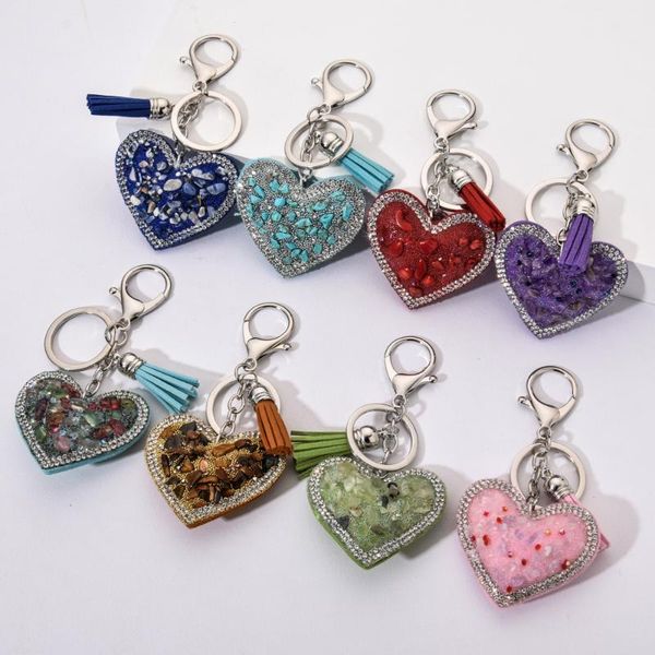 new korea women leather heart keychains for car bags colorful gravel stone tassel pendant keyring fashion jewelry wholesale, Silver
new korea women leather heart keychains for car bags colorful gravel stone tassel pendant keyring fashion jewelry wholesale, Silver