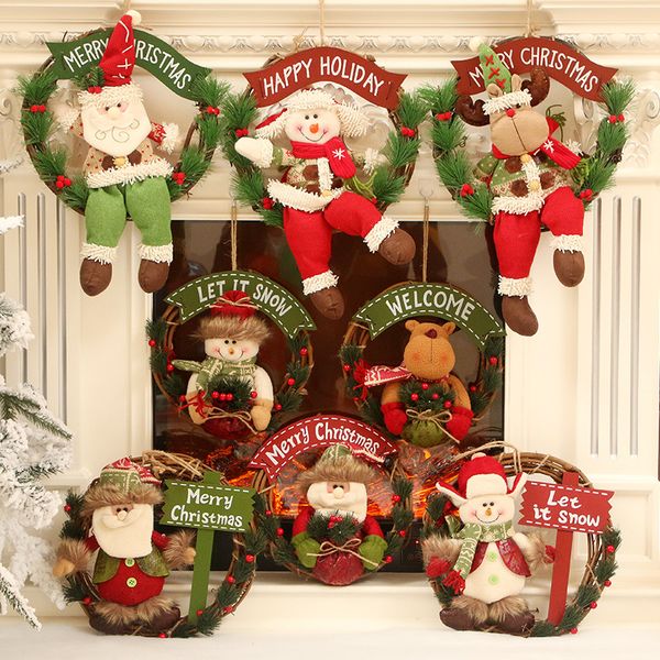 2019 new handmade christmas decorative garland rattan wreath xmas tree door hanging ornaments window props snowman elk doll
2019 new handmade christmas decorative garland rattan wreath xmas tree door hanging ornaments window props snowman elk doll
