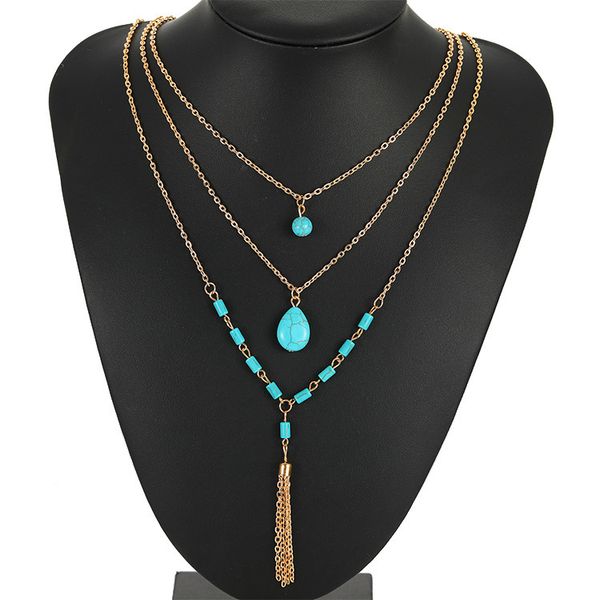 europe and the united states multi-layer natural stone tassel necklace women's autumn and winter long sweater chain jewelry, Silver
europe and the united states multi-layer natural stone tassel necklace women's autumn and winter long sweater chain jewelry, Silver