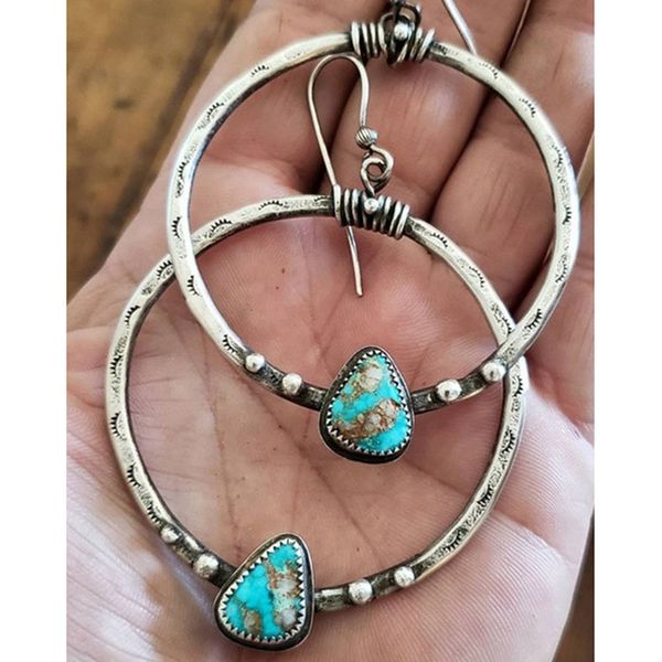 bohemia vintage long drop earring for women boho jewelry ethnic natural blue turquoises stone earrings pendientes, Silver
bohemia vintage long drop earring for women boho jewelry ethnic natural blue turquoises stone earrings pendientes, Silver
