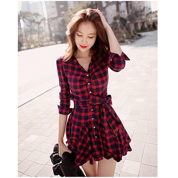 autumn winter women red long sleeve high waist double layer mini dress plaid above knee mini dress designer clothes, Black;gray
autumn winter women red long sleeve high waist double layer mini dress plaid above knee mini dress designer clothes, Black;gray