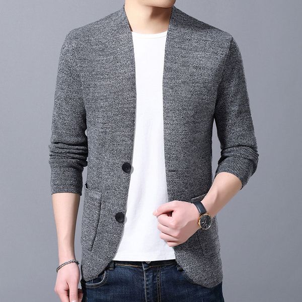 men's 2019 spring and autumn new single-breasted slim wool knit v-neck cardigan jacket sweater cardigan y, White;black
men's 2019 spring and autumn new single-breasted slim wool knit v-neck cardigan jacket sweater cardigan y, White;black