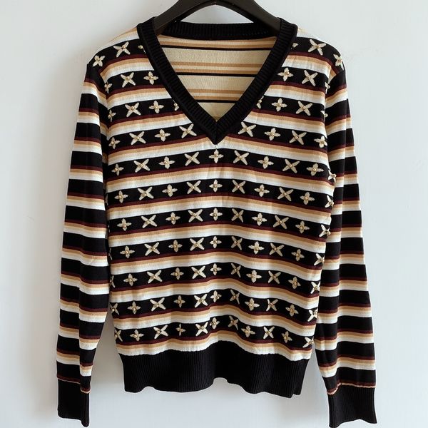 milan runway sweater 2020 long sleeve v neck women's sweaters high end jacquard pullover women designer sweater 0704-9, White;black
milan runway sweater 2020 long sleeve v neck women's sweaters high end jacquard pullover women designer sweater 0704-9, White;black