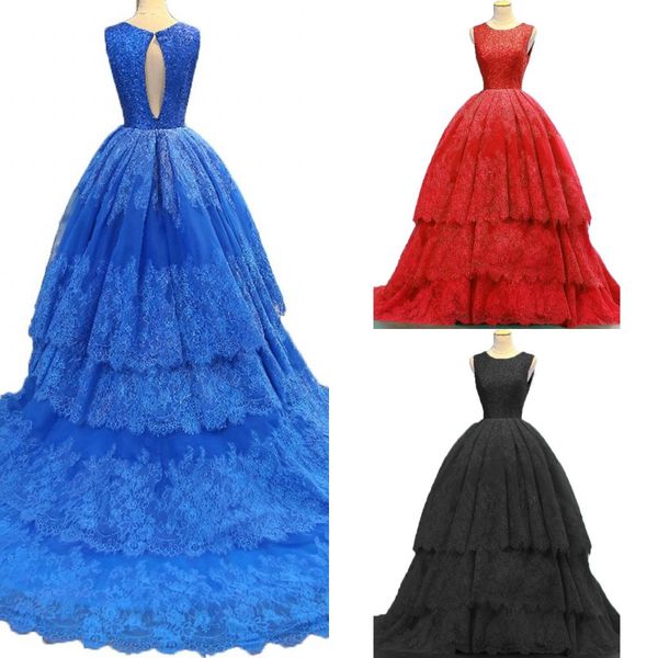 cupcake 4 layers tiered lace prom dresses princess cap sleeve bateau open back zipper quinceanera dress vestidos de novia abendkleider, Black
cupcake 4 layers tiered lace prom dresses princess cap sleeve bateau open back zipper quinceanera dress vestidos de novia abendkleider, Black