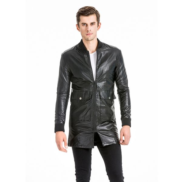 hcxy men's long leather coat jacket 2019 men leather trench coat male casual fashion windbreaker big pockets zipper rib sleeve, Black
hcxy men's long leather coat jacket 2019 men leather trench coat male casual fashion windbreaker big pockets zipper rib sleeve, Black