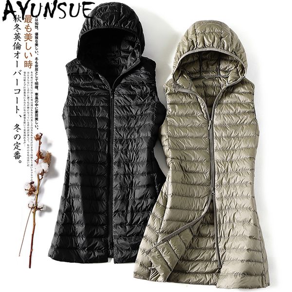 ayunsue women's vest duck down jacket woman hooded spring autumn ultra light sleeveless coat plus size chalecos para mujer j3831, Black;white
ayunsue women's vest duck down jacket woman hooded spring autumn ultra light sleeveless coat plus size chalecos para mujer j3831, Black;white