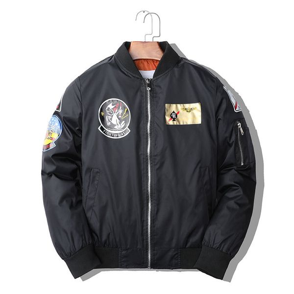 spring and autumn festival flying jacket men's fashion trends korean trend baseball service air force pilot jacket men's long slee, White;black
spring and autumn festival flying jacket men's fashion trends korean trend baseball service air force pilot jacket men's long slee, White;black