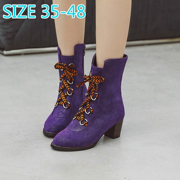 round toe ankle boots for women thick heels rubber high heels women pumps shoes lace-up fashion short boots, Black
round toe ankle boots for women thick heels rubber high heels women pumps shoes lace-up fashion short boots, Black