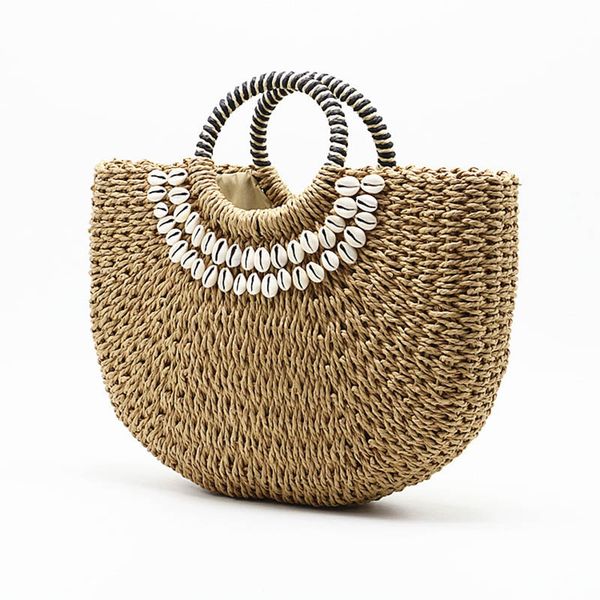 2019 new summer handmade bags women shell beach weaving ladies straw bag wrapped beach bag moon shaped
2019 new summer handmade bags women shell beach weaving ladies straw bag wrapped beach bag moon shaped