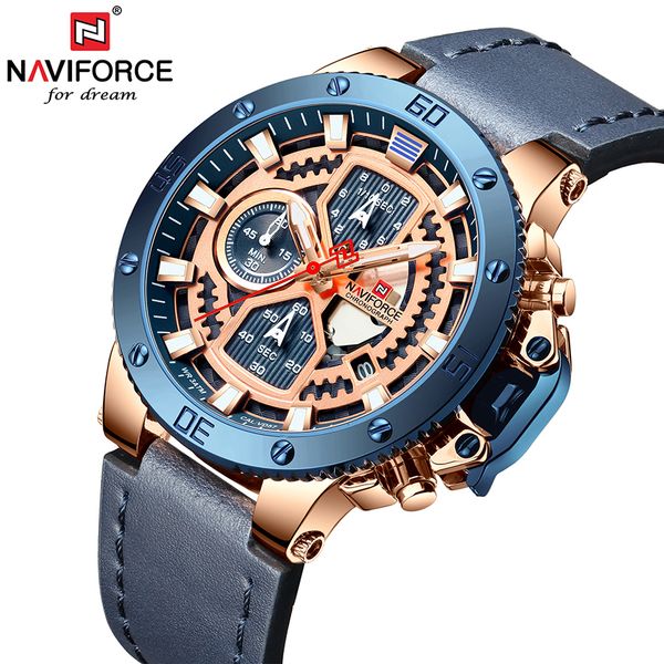 naviforce luxury men's watches watch men clock leather sports watches quartz waterproof wristwatches, Slivery;brown
naviforce luxury men's watches watch men clock leather sports watches quartz waterproof wristwatches, Slivery;brown