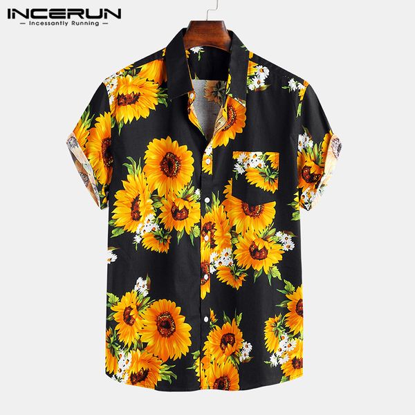flower printed men casual hawaiian shirts cotton short sleeve beach streetwear summer breathable 2020 lapel shirts incerun, White;black
flower printed men casual hawaiian shirts cotton short sleeve beach streetwear summer breathable 2020 lapel shirts incerun, White;black