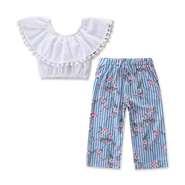 wholesale kids outfits girls fashion one shoulder tee+floral wide leg pants 2pcs set baby tracksuit suit kids designer clothes girls by1138, White
wholesale kids outfits girls fashion one shoulder tee+floral wide leg pants 2pcs set baby tracksuit suit kids designer clothes girls by1138, White