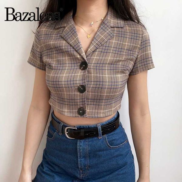 bazaleas vintage turn down collar buttons blouse women chic tartan brown blusas fashion blusa feminina, White
bazaleas vintage turn down collar buttons blouse women chic tartan brown blusas fashion blusa feminina, White