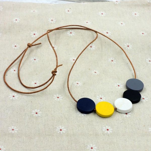 flat bead coloful wood beads leather cord necklace statement 2020 new light weight nw298, Silver
flat bead coloful wood beads leather cord necklace statement 2020 new light weight nw298, Silver