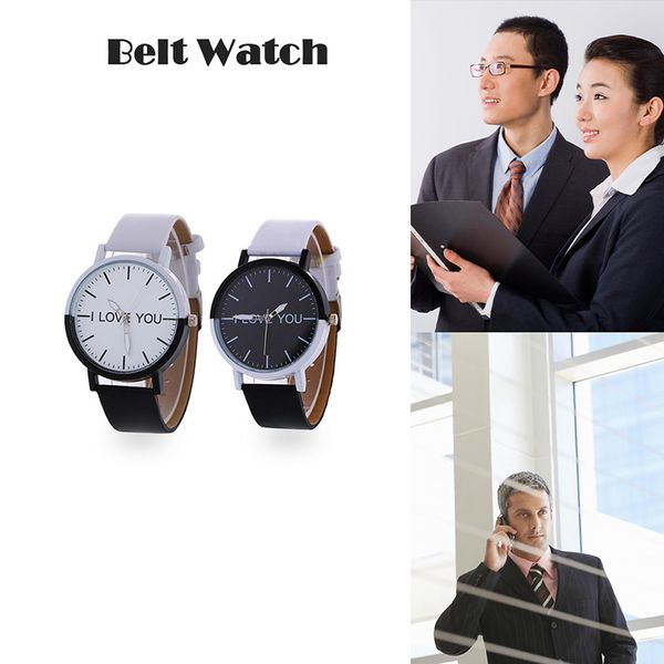 i love you lovers couple splendid strap couple gifts fashion black white pu leather stainless stee wrist analog watches, Slivery;brown
i love you lovers couple splendid strap couple gifts fashion black white pu leather stainless stee wrist analog watches, Slivery;brown