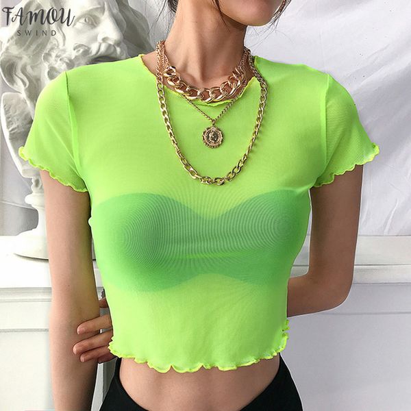 mesh tops женщина sexy cap рукав solid цвет прозрачной женщины футболка короткого fluorescent женского топ o шея summer crop top femme, White
mesh tops женщина sexy cap рукав solid цвет прозрачной женщины футболка короткого fluorescent женского топ o шея summer crop top femme, White