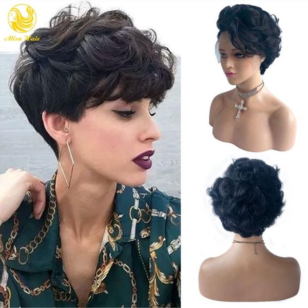 short pixie cut lace front human hair wigs natural straight virgin brazilian bob wigs for black women pre plucked hairline, Black;brown
short pixie cut lace front human hair wigs natural straight virgin brazilian bob wigs for black women pre plucked hairline, Black;brown