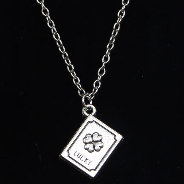 20pcs new fashion necklace 15x13x3mm lucky clover book silver pendants short long women men colar gift jewelry choker
20pcs new fashion necklace 15x13x3mm lucky clover book silver pendants short long women men colar gift jewelry choker