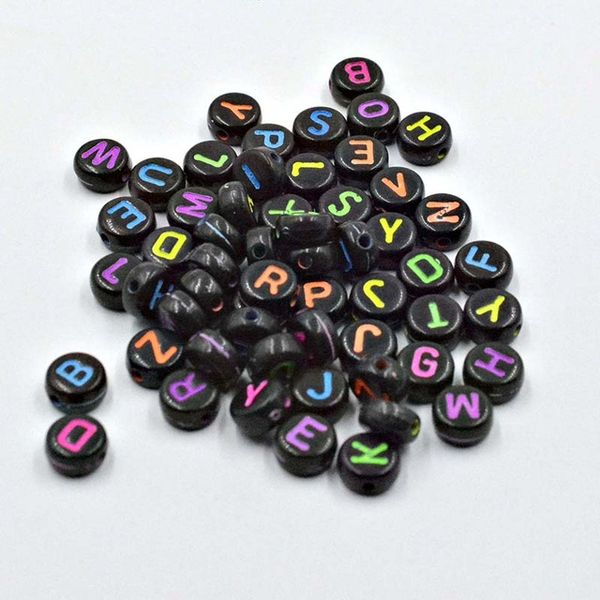 100pcs 4*7mm round mix color acrylic random alphabet digital letters beads for jewelry making bracelet necklace diy, Black
100pcs 4*7mm round mix color acrylic random alphabet digital letters beads for jewelry making bracelet necklace diy, Black