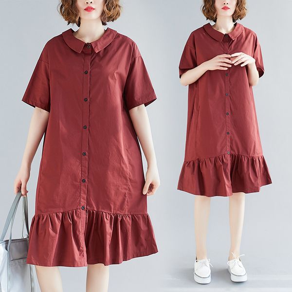 plus size women cotton linen shirt dress summer short sleeve casual ruffles loose button midi dress robe tunic vestidos kaftan, Black;gray
plus size women cotton linen shirt dress summer short sleeve casual ruffles loose button midi dress robe tunic vestidos kaftan, Black;gray