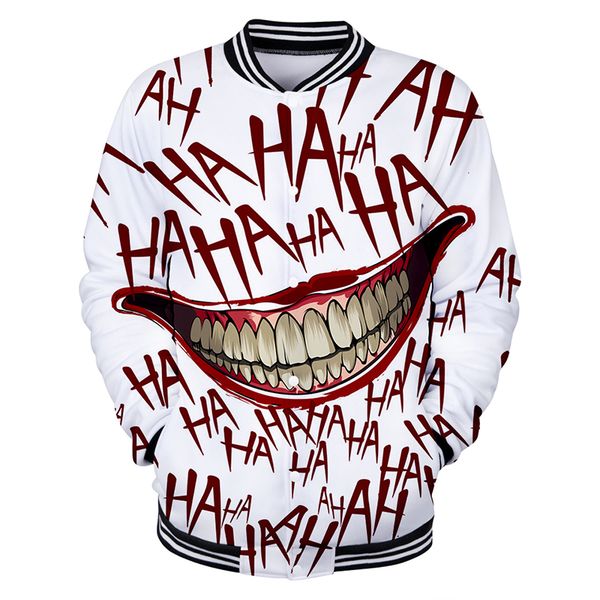 funny 3d printed haha joker baseball jacket fashion men women hoodie sweatshirts casual long sleeve 3d hoodies jackets coat, Black;brown
funny 3d printed haha joker baseball jacket fashion men women hoodie sweatshirts casual long sleeve 3d hoodies jackets coat, Black;brown