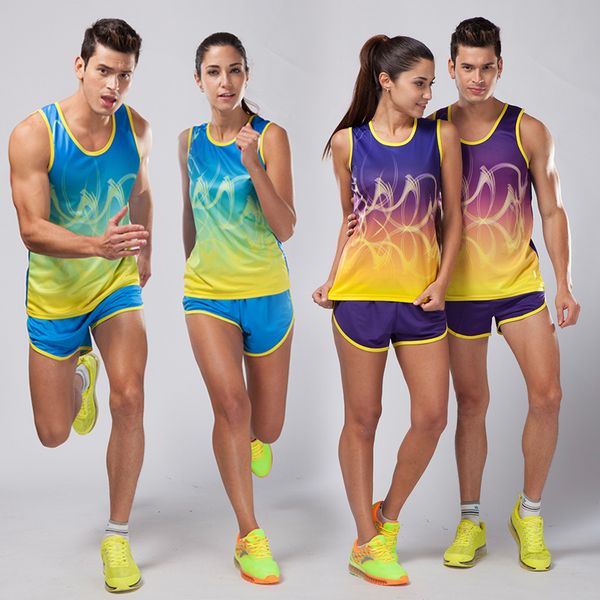 men/women tracksuit marathon clothes vest+shorts 2 pieces sports suit racing kits track and field clothing jogging running sets, Black;blue
men/women tracksuit marathon clothes vest+shorts 2 pieces sports suit racing kits track and field clothing jogging running sets, Black;blue