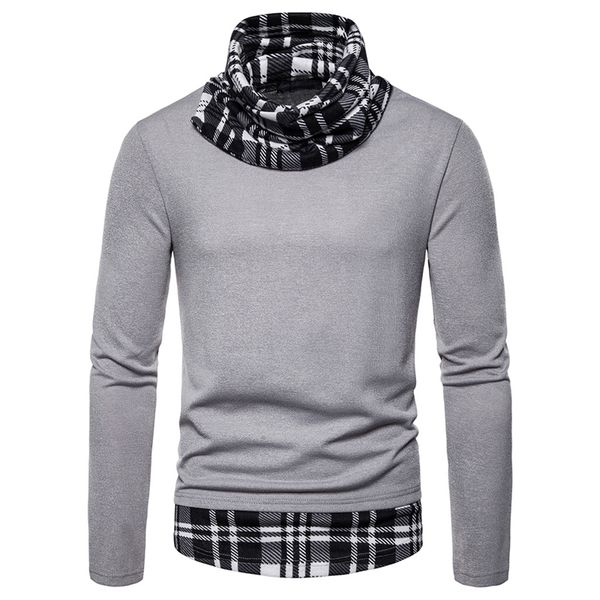 men's knitted sweater casual patchwork jacket three-color plaid deep high collar pullover men's knitted sweater, White;black
men's knitted sweater casual patchwork jacket three-color plaid deep high collar pullover men's knitted sweater, White;black
