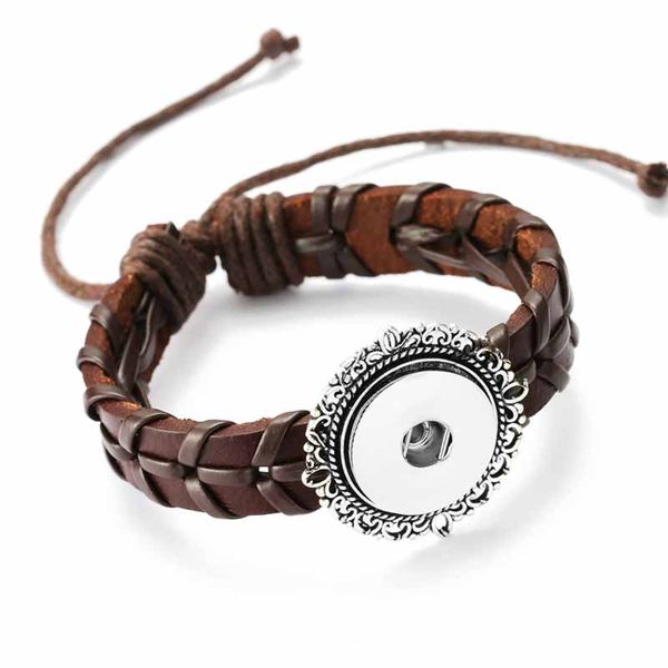 rock punk 157 really genuine leather retro fashion bracelet bangle fit 18mm snap button charm jewelry for women teenagers men gift, Golden;silver
rock punk 157 really genuine leather retro fashion bracelet bangle fit 18mm snap button charm jewelry for women teenagers men gift, Golden;silver