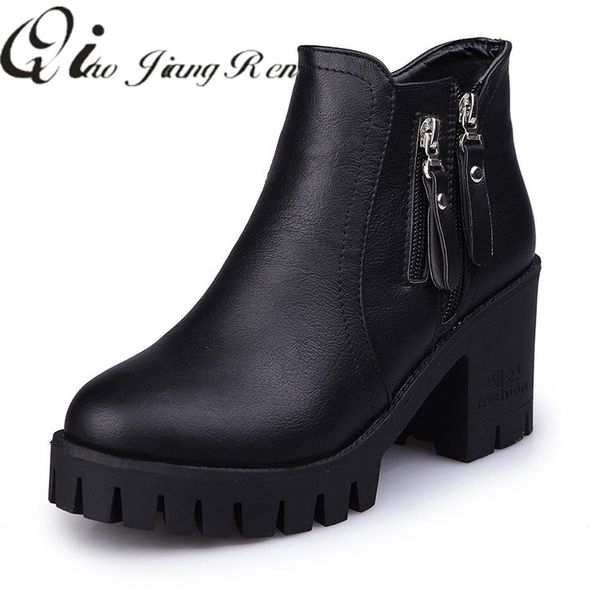 autumn and winter 2018 new british fashion girl high heel thick with small ankle boots, Black
autumn and winter 2018 new british fashion girl high heel thick with small ankle boots, Black