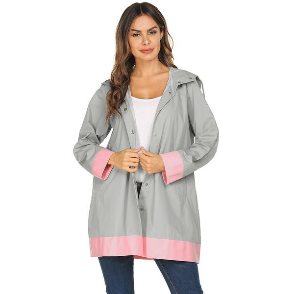 women fashion hooded long sleeve contrast outdoor color patchwork rain above knee, mini jacket all seasons, Red;brown
women fashion hooded long sleeve contrast outdoor color patchwork rain above knee, mini jacket all seasons, Red;brown