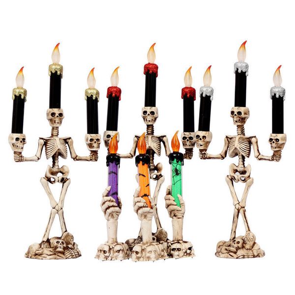 resin led candle holder 3-arms skull skeleton candle stand for home halloween party diy decoration candlestick art props
resin led candle holder 3-arms skull skeleton candle stand for home halloween party diy decoration candlestick art props