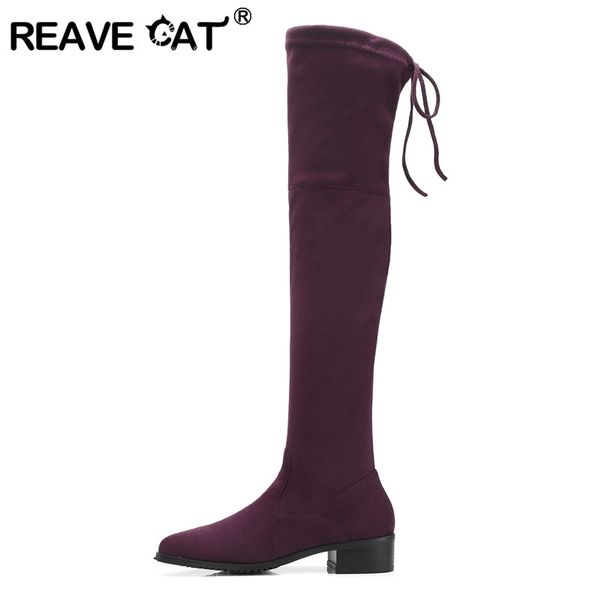reave cat new arrive quality womens elastic fabric suede knee-high boots flat boots comfortable thigh high b882a, Black
reave cat new arrive quality womens elastic fabric suede knee-high boots flat boots comfortable thigh high b882a, Black