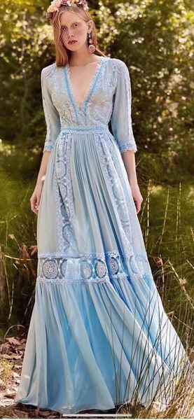 french platycodon skirt blue dress is thin, hollow, lace and waist closing, haze blue long skirt, spring and summer dress, western women's d
french platycodon skirt blue dress is thin, hollow, lace and waist closing, haze blue long skirt, spring and summer dress, western women's d
