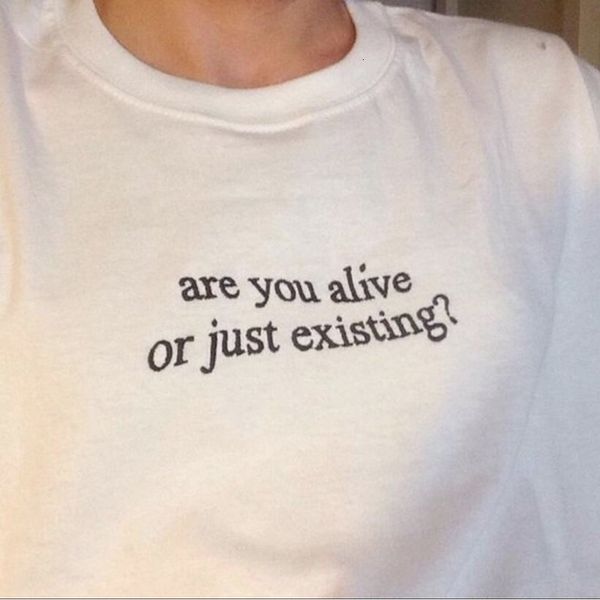 t shirt womens designer are you alive or just tumblr streetwear womens harajuku fashion hipster saying cotton t shirt femme, White
t shirt womens designer are you alive or just tumblr streetwear womens harajuku fashion hipster saying cotton t shirt femme, White