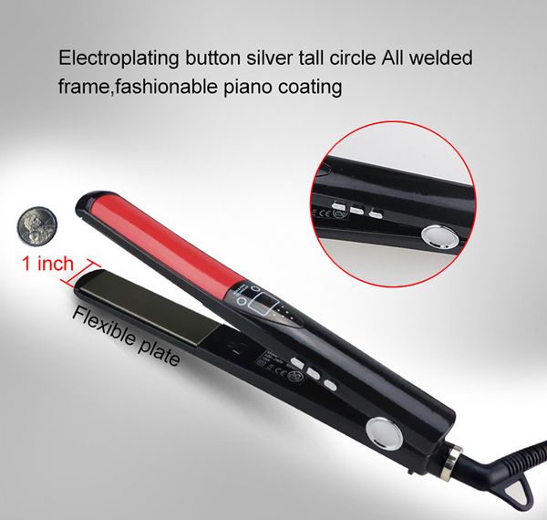 professional lcd hair straightener ceramic tourmaline heating plate hair styling tools ing, Black
professional lcd hair straightener ceramic tourmaline heating plate hair styling tools ing, Black