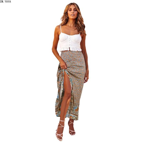 skirts cm.yaya 2021 women spring summer pleated floral print bohemian skirt beach street irregular fashion open fork g5624, Black
skirts cm.yaya 2021 women spring summer pleated floral print bohemian skirt beach street irregular fashion open fork g5624, Black