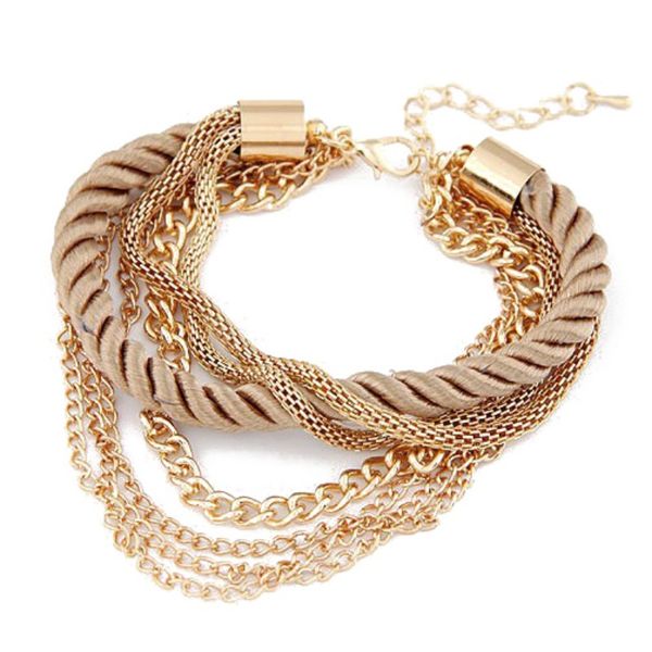 link, chain girls trendy jewelry multi-layer woven alloy metal bracelet women fashion special design easy bracelets 6 color, Black
link, chain girls trendy jewelry multi-layer woven alloy metal bracelet women fashion special design easy bracelets 6 color, Black